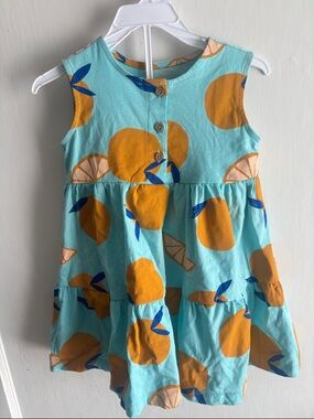 Carter's Turquoise Dress with Orange Fruit Print